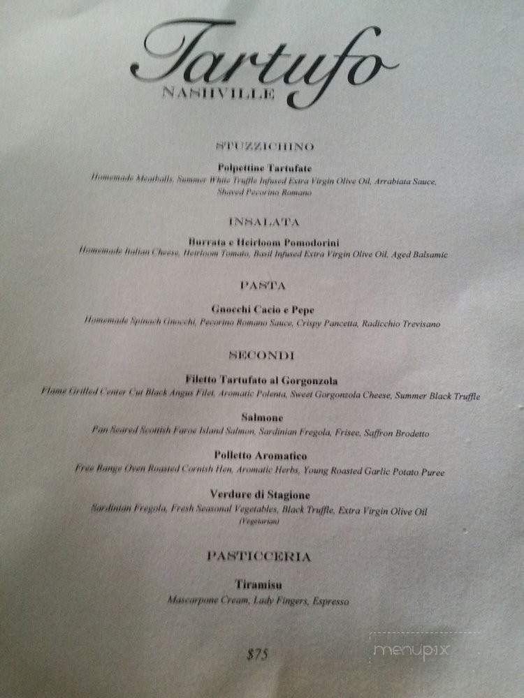 Tartufo - Nashville, TN menu_pic