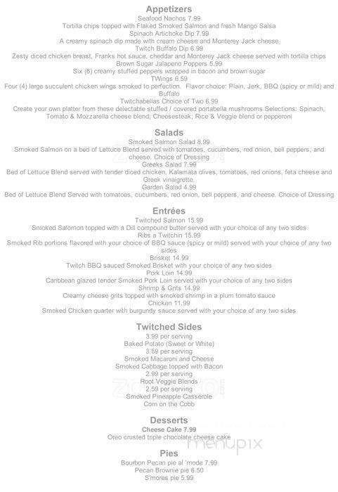 Twitch Bar & Grill - Rocky Mount, NC menu_pic