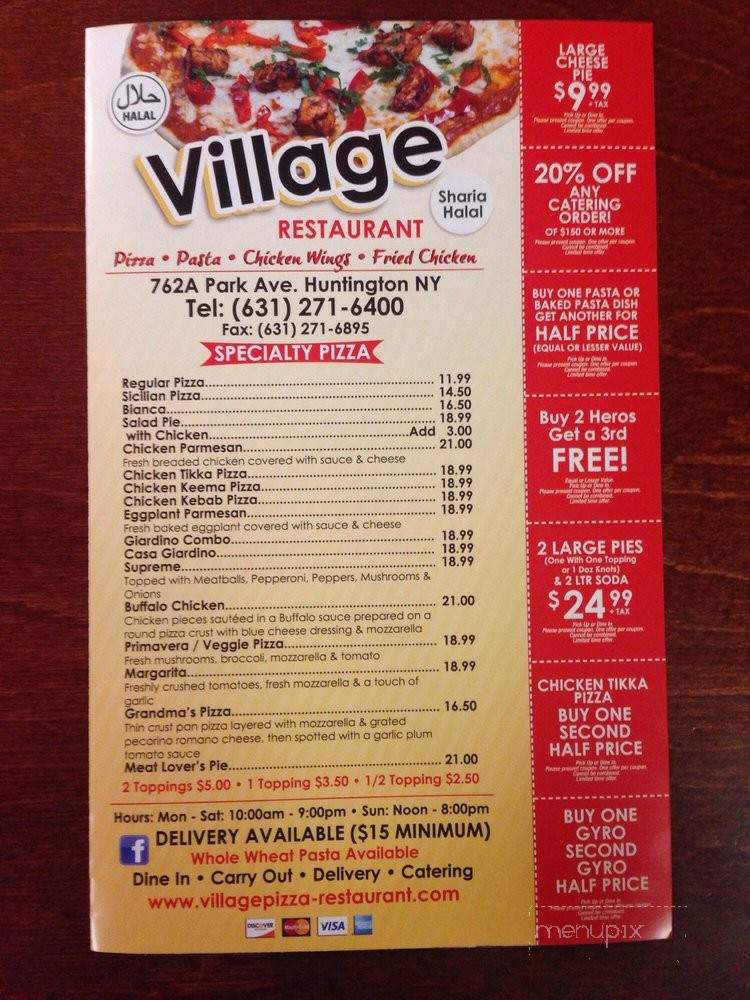 Village Restaurant - Huntington, NY menu_pic