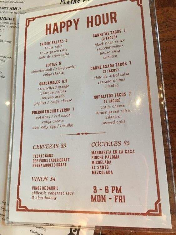Ladera Taverna y Cocina - Phoenix, AZ menu_pic