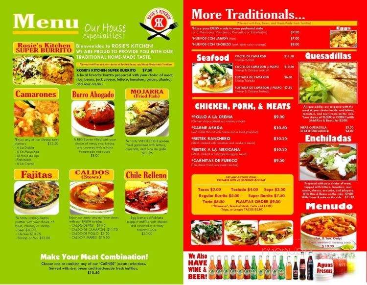 Rosie's Kitchen - Tualatin, OR menu_pic