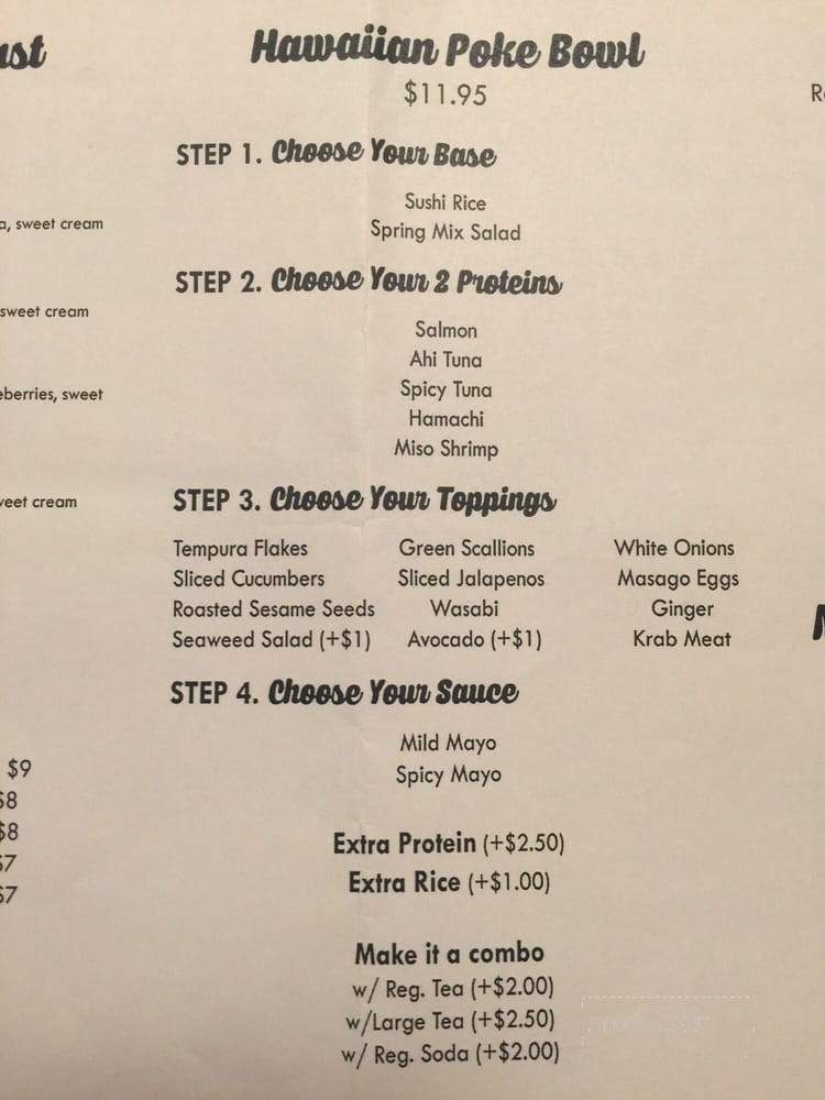 Okashi Fusion - Vacaville, CA menu_pic