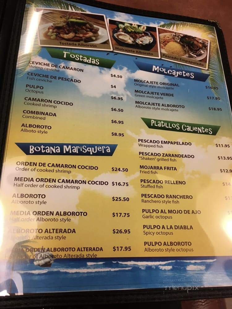 El Alboroto Mariscos & Chavelas - Peoria, AZ menu_pic