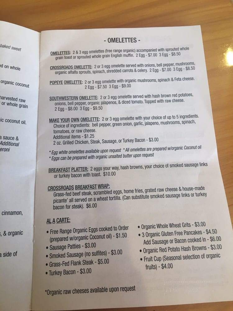Crossroads Cafe - Ridgeland, MS menu_pic