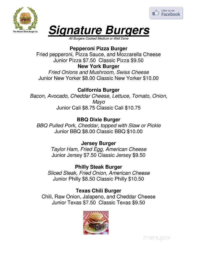 Mount Olive Burger - Mount Olive Township, NJ menu_pic
