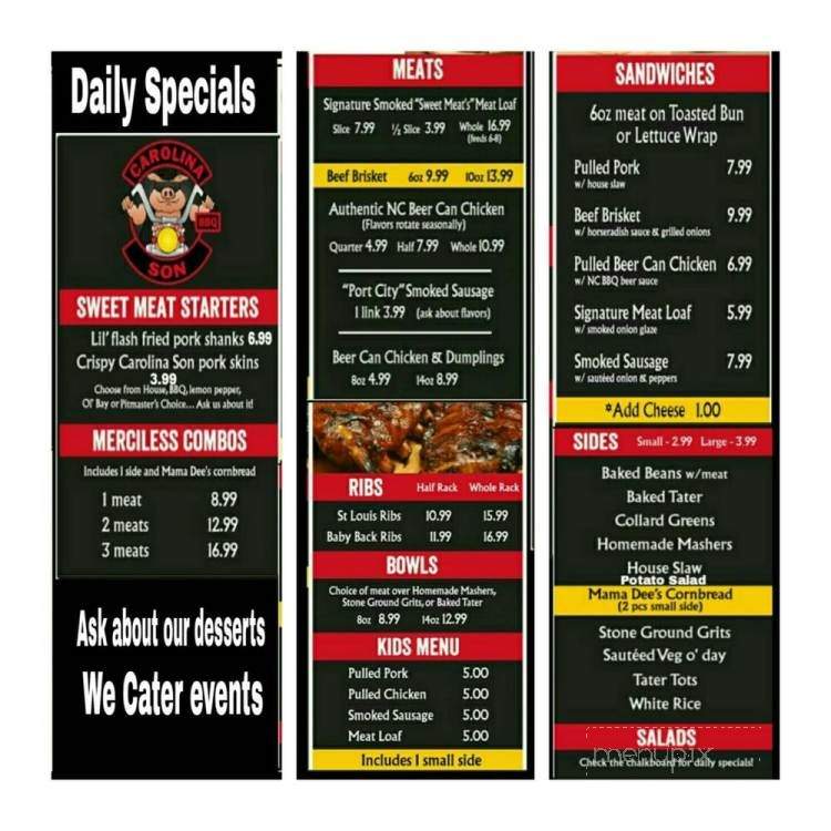 Carolina Son BBQ - Virginia Beach, VA menu_pic