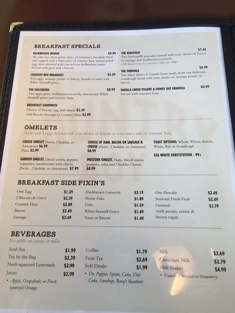 The Country Boy - Franklin, TN menu_pic