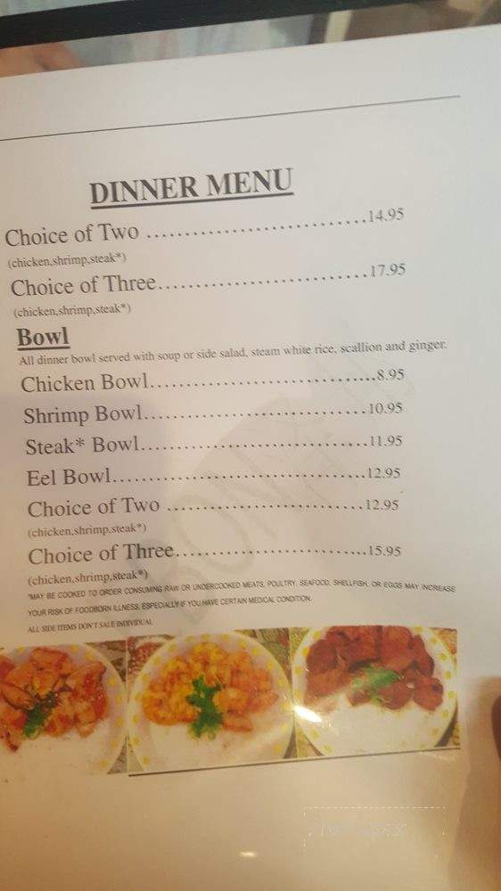 Zebon Hibachi & Deli - Morrisville, NC menu_pic