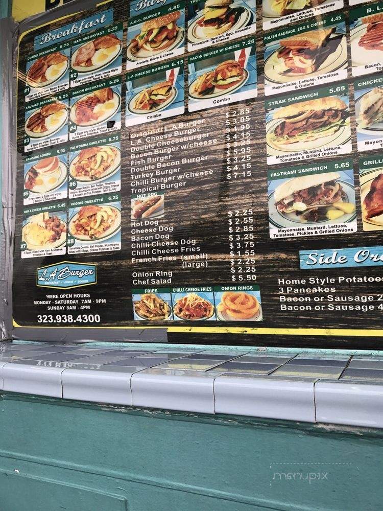 The Los Angeles Burger - Los Angeles, CA menu_pic