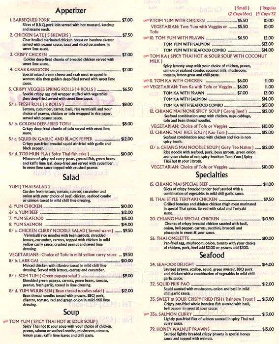 Rimping Thai Cusine - Lynnwood, WA menu_pic