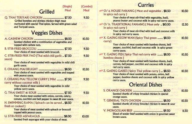 Rimping Thai Cusine - Lynnwood, WA menu_pic