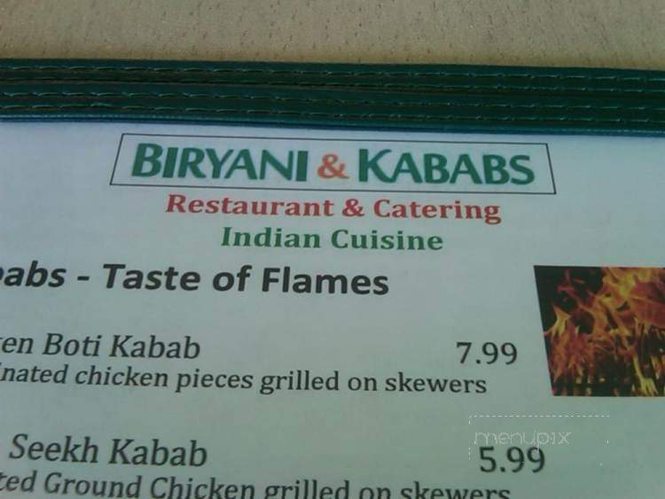 Biryani & Kababs - Sunnyvale, CA menu_pic