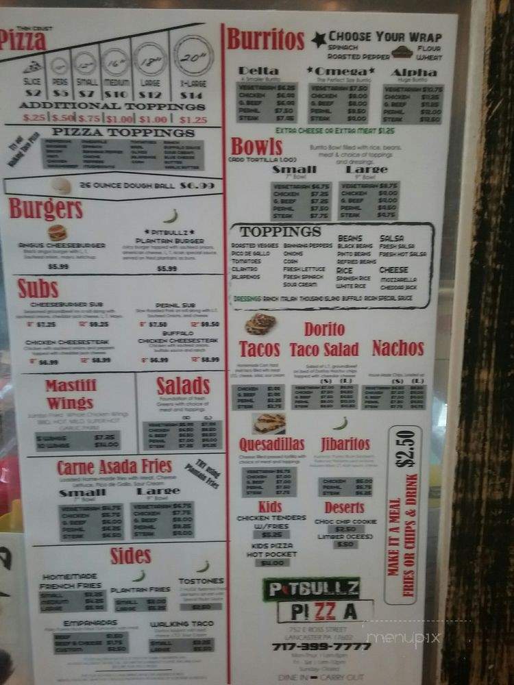 Pitbullz Pizza - Lancaster, PA menu_pic