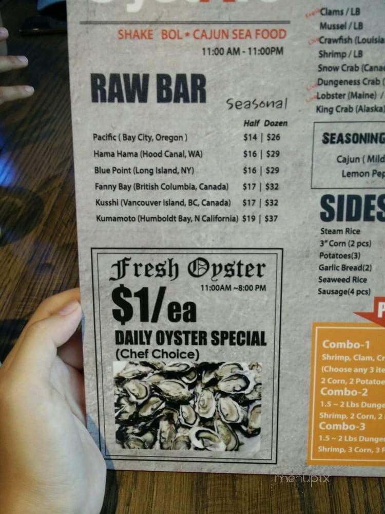 Oystars - Los Angeles, CA menu_pic