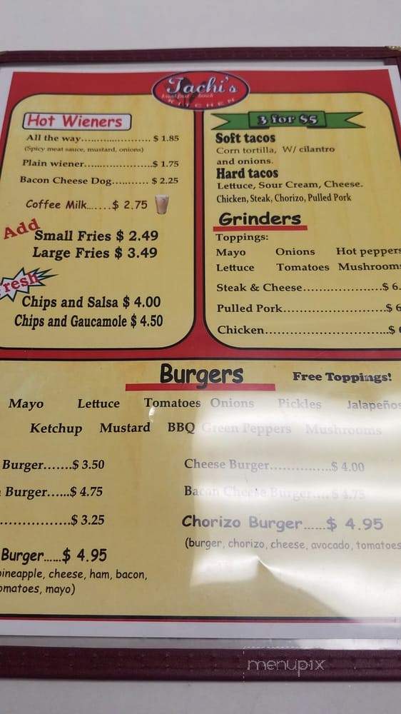 Tachi's Kitchen - Riverside, RI menu_pic