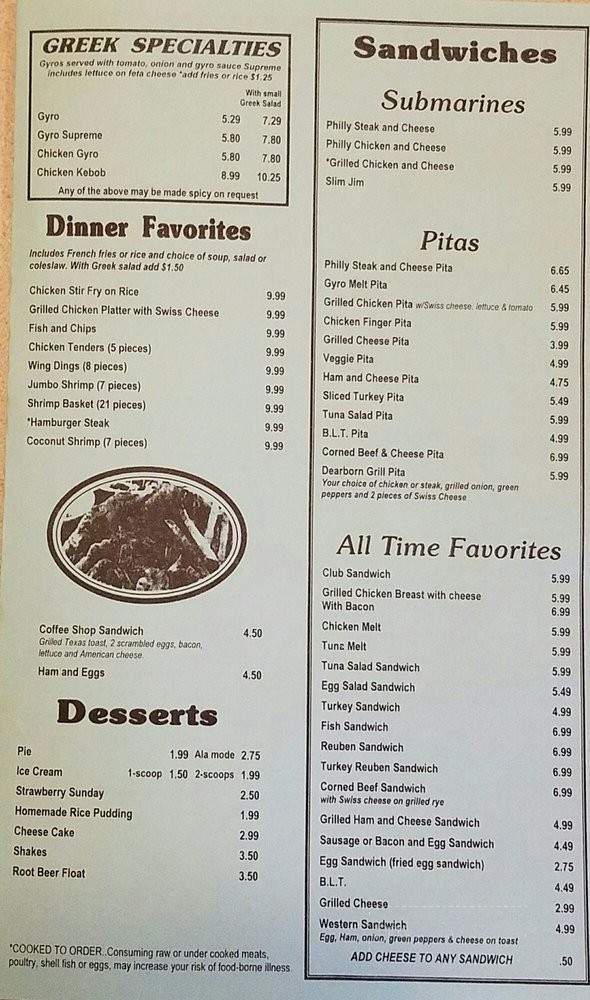 Jouli's Coney Island Family Restaurant - Wayne, MI menu_pic
