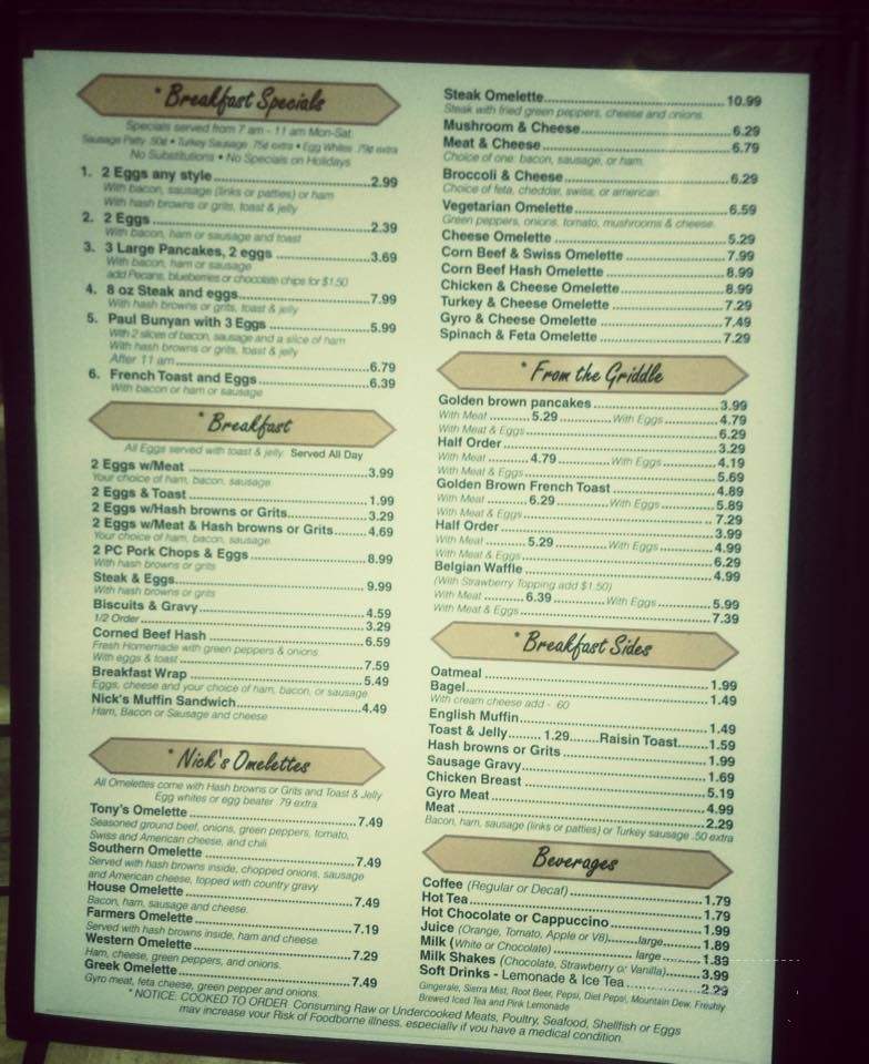 Nick's Coney Island - Wayne, MI menu_pic