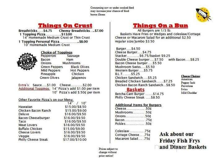 Menu of Outer Limits in Iron River, MI 49935
