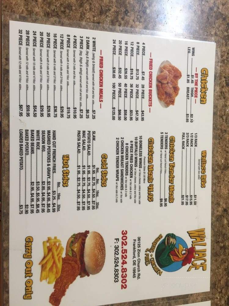 Wallace - Frankford, DE menu_pic