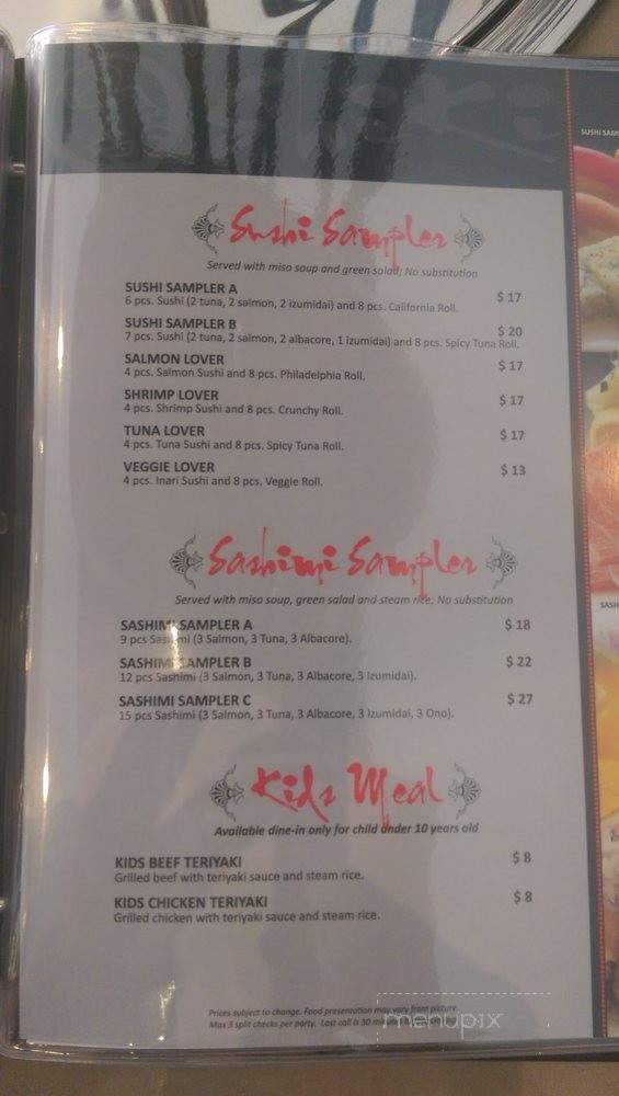 Shiki Sushi Redlands - Redlands, CA menu_pic