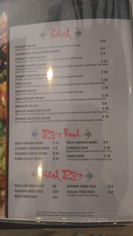 Shiki Sushi Redlands - Redlands, CA menu_pic
