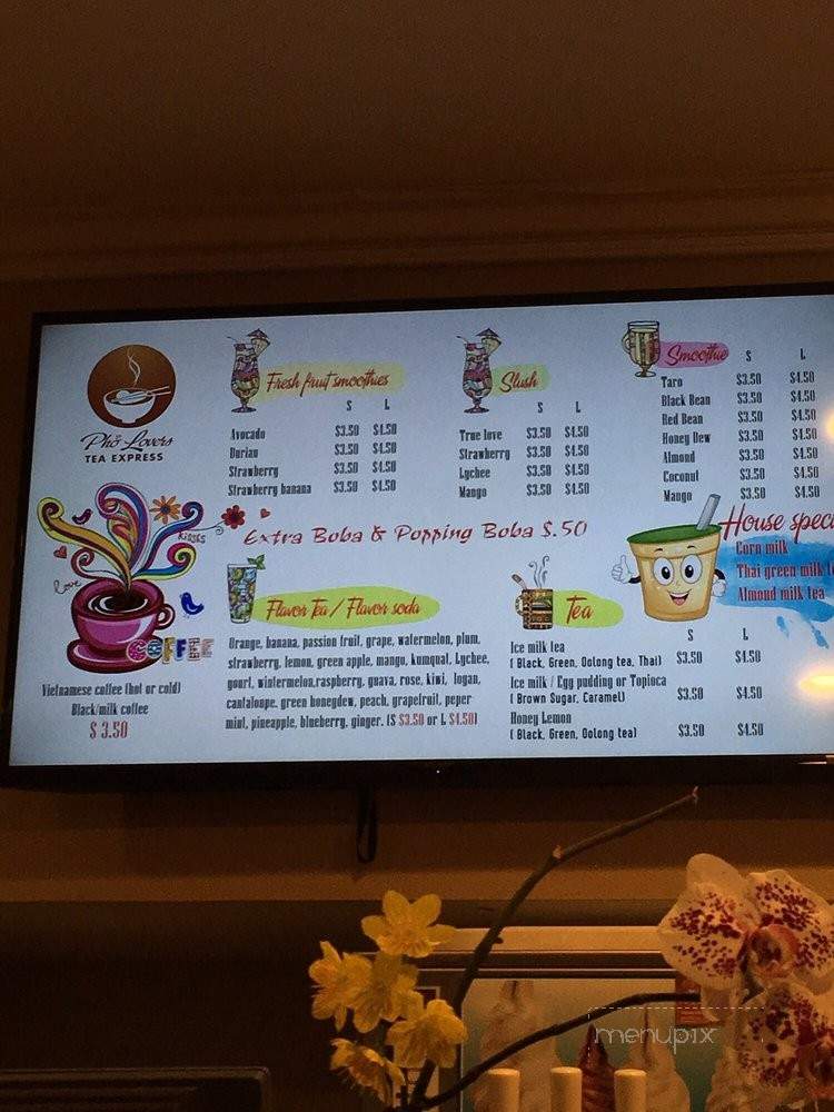 Pho Lovers - Westminster, CA menu_pic