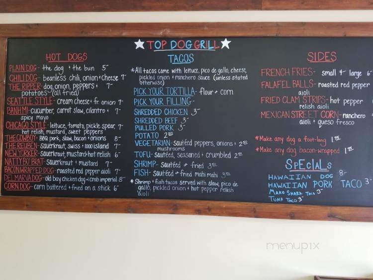 Top Dog Grill - Bethany Beach, DE menu_pic