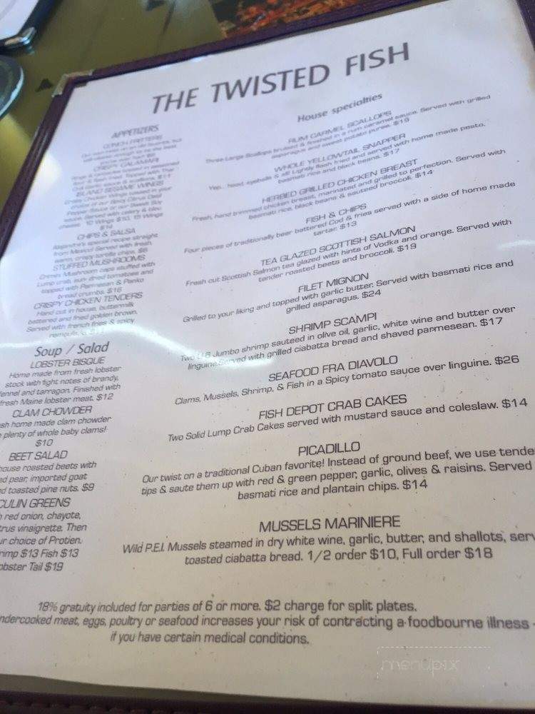 The Fish Depot Bar & Grille - Boynton Beach, FL menu_pic