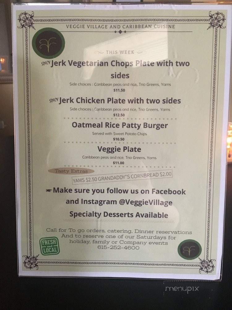 Veggie Village - Nashville, TN menu_pic