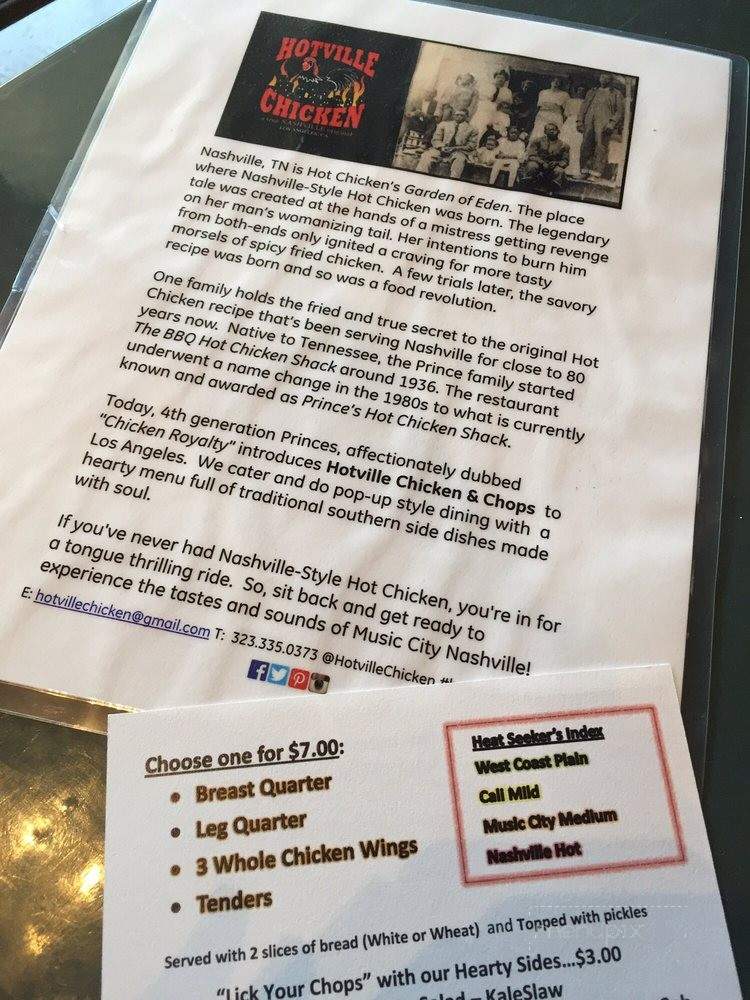 Hotville Chicken & Chops - Los Angeles, CA menu_pic