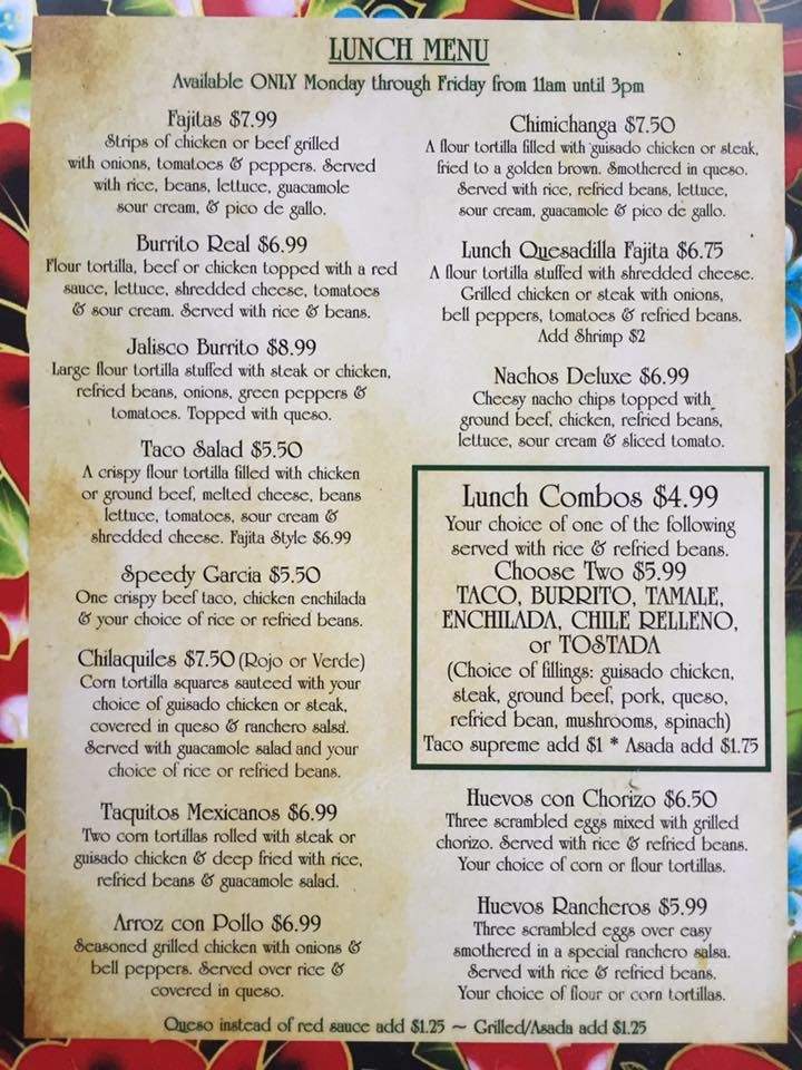 Garcia's Taqueria Grill - Gallatin, TN menu_pic