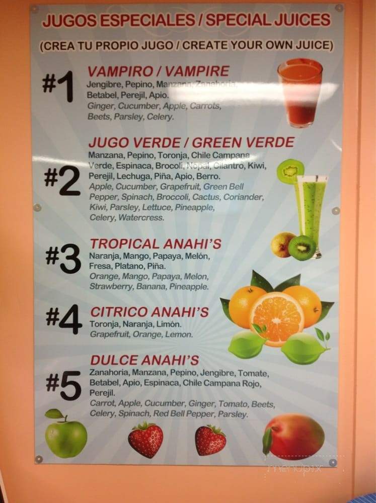 Anahi's Bionicos - Cudahy, CA menu_pic