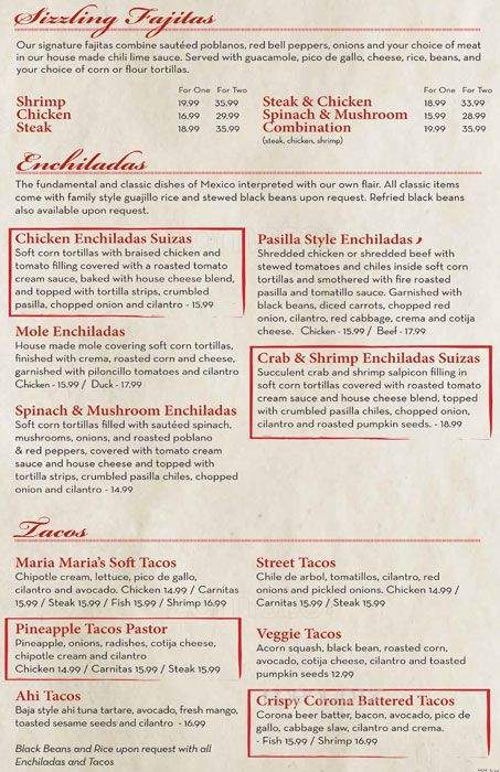 Maria Maria Mexican Restaurant - Lisbon, ND menu_pic