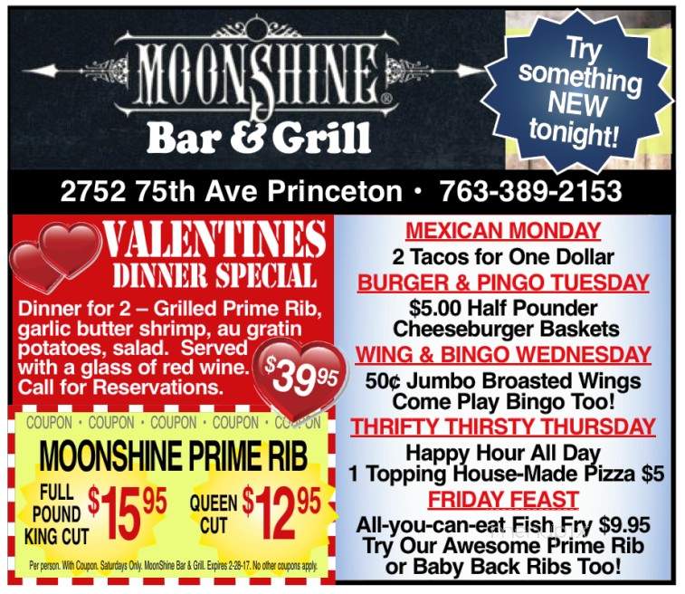 Moonshine Bar and Grill - Princeton, MN menu_pic