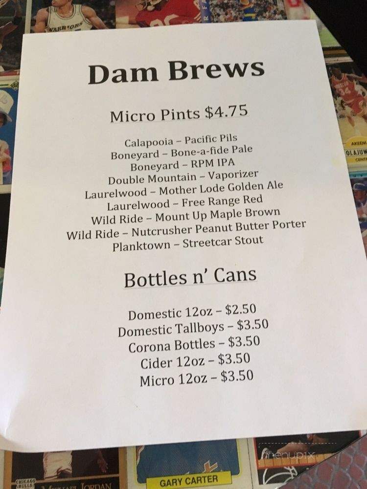 The Dam - Corvallis, OR menu_pic