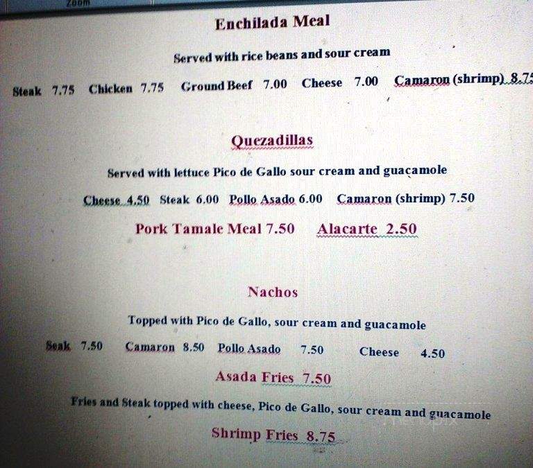 Santana's Mexican Wagon - Kirksville, MO menu_pic