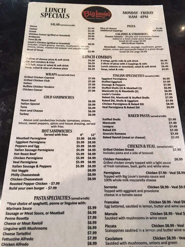 Big Louie's Pizzeria - Fort Lauderdale, FL menu_pic