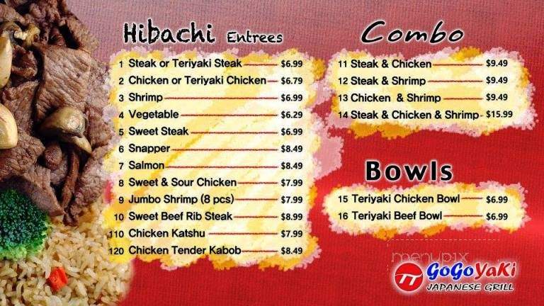 Gogo Yaki - Archdale, NC menu_pic