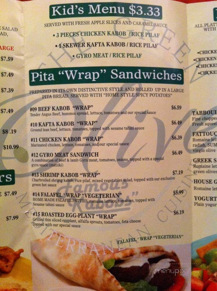 The Green Olive - Long Beach, CA menu_pic