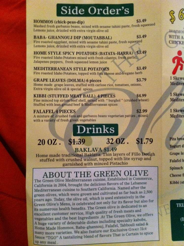 The Green Olive - Long Beach, CA menu_pic