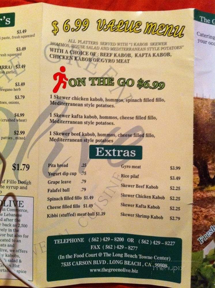 The Green Olive - Long Beach, CA menu_pic