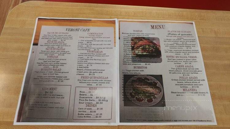 Veroni Cafe - Chambersburg, PA menu_pic