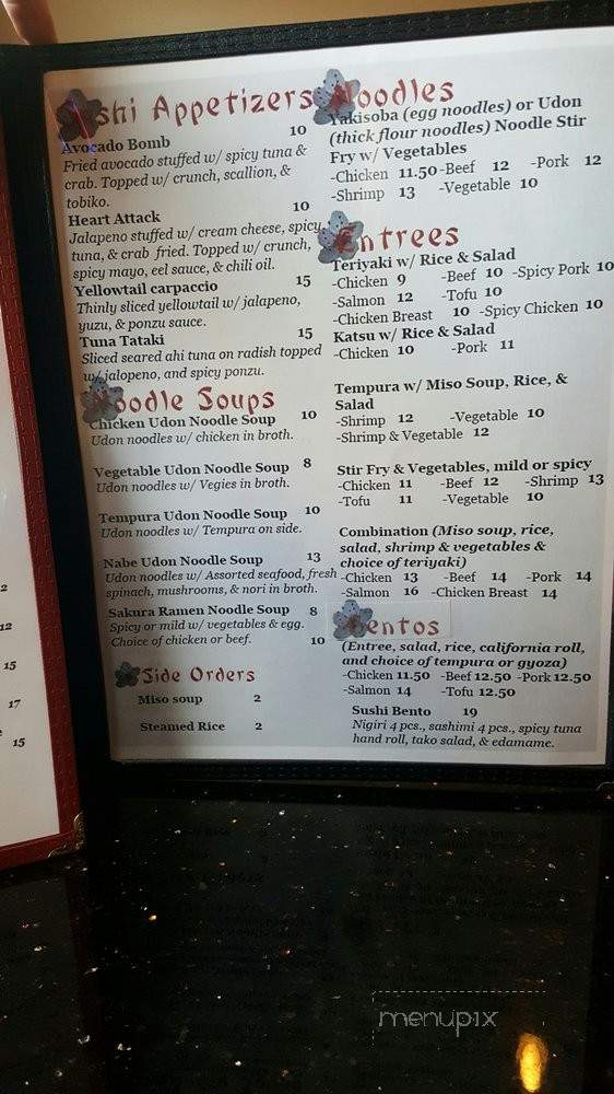 New Sakura Japanese Resturaunt - Medford, OR menu_pic