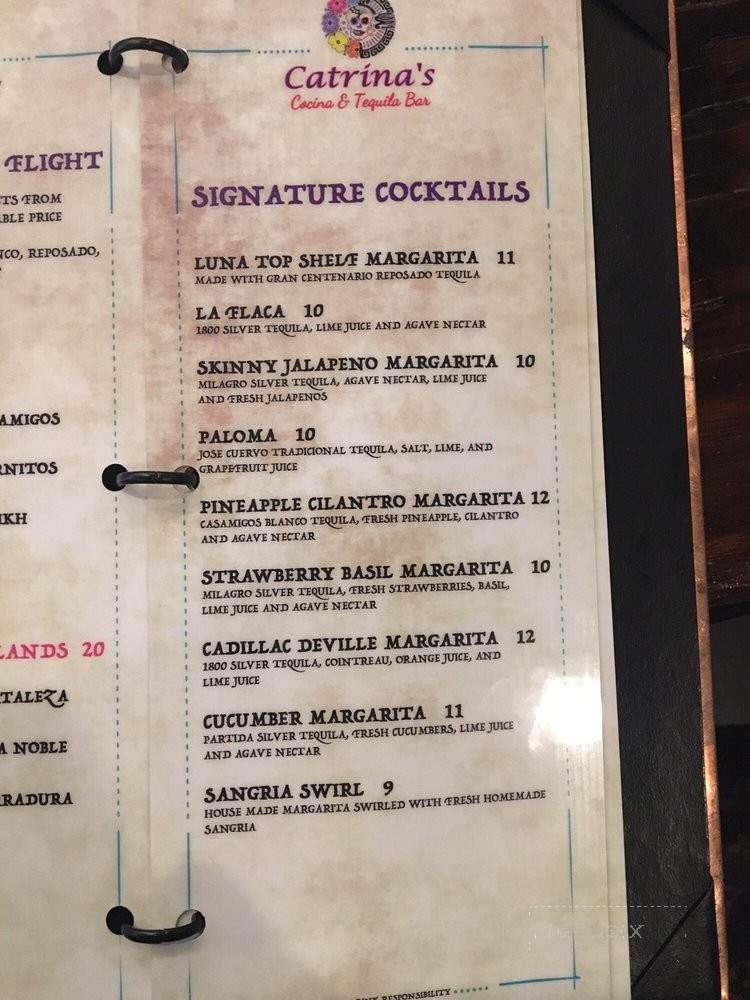Online Menu of Catrina's Cocina & Tequila Bar, Sherman, TX