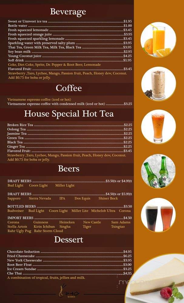 Pho Kobee - Fort Worth, TX menu_pic