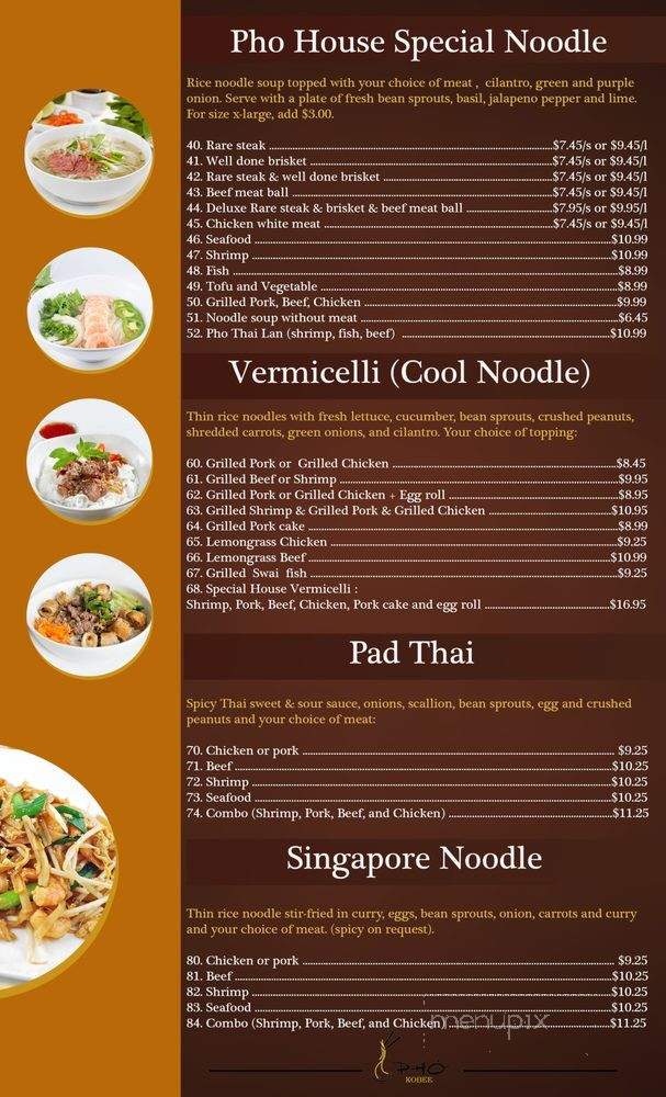 Pho Kobee - Fort Worth, TX menu_pic