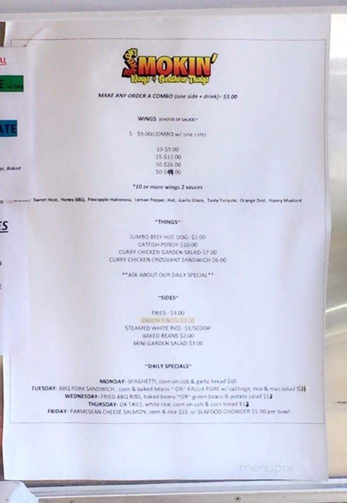 Smokin Wings & Southern Things - Honolulu, HI menu_pic