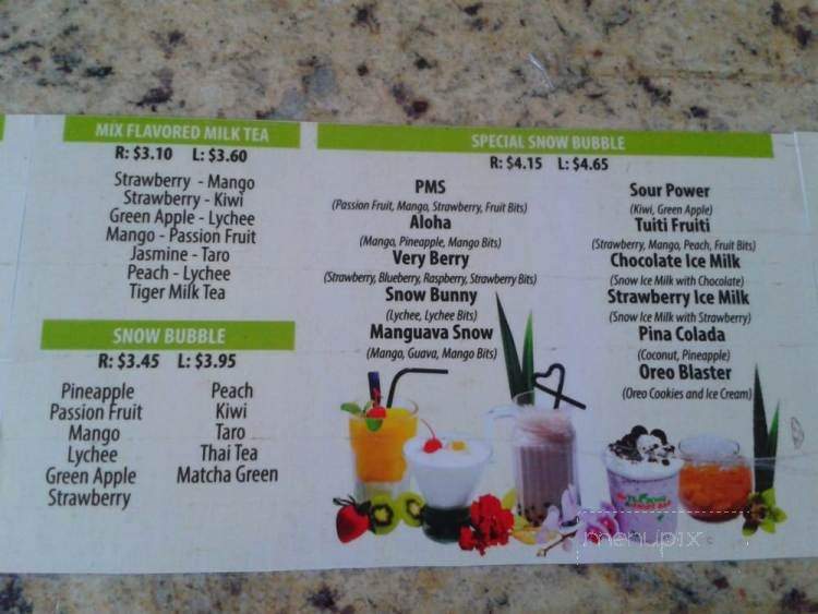 The Tea Zone & Fruit Bar - Mountain View, CA menu_pic