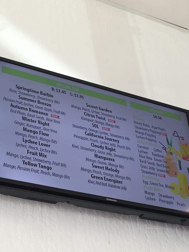 The Tea Zone & Fruit Bar - Mountain View, CA menu_pic