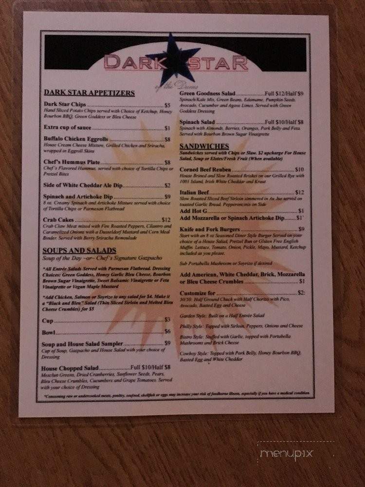 Dark Star - Michigan City, IN menu_pic